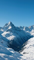 [snow-covered alps under clear blue sky mobile wallpaper]