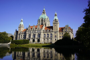 Fototapeta premium One of the most beautiful town halls in Germany is located in Hanover, Germany.