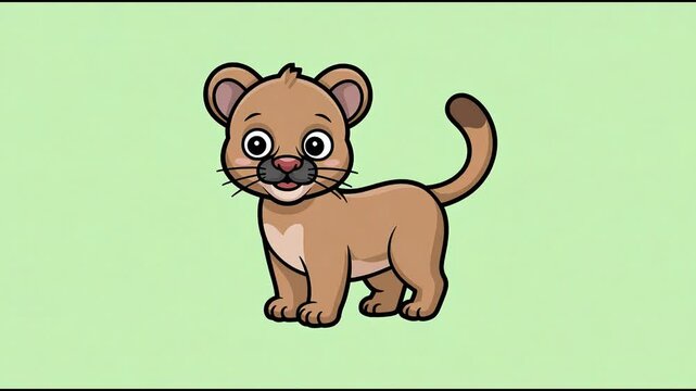 A cute cartoon puppy character with a brown bone is a funny vector illustration