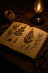 Autumn Herbarium with Vintage Tools