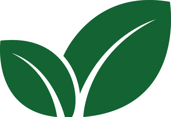 Minimalist Green Leaf Icon – Eco, Nature, Organic and Sustainability Symbol. Resize and editable, EPS 10.
