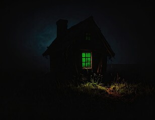 Green Glow Behind the Broken Door