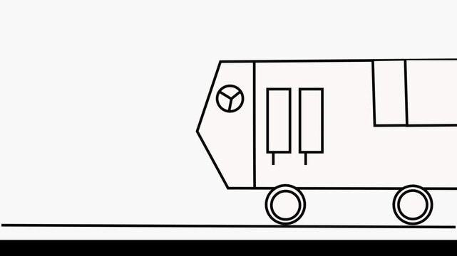 minivan school bus car tour bus illustration Playful Ice Cream Truck Line