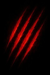 Red Glowing Claw Marks on Black Background