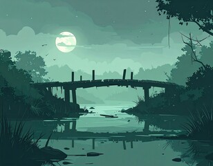 Broken Path Over Murky Waters