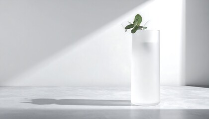 Refreshing Drink with Mint Garnish in Sunlight.