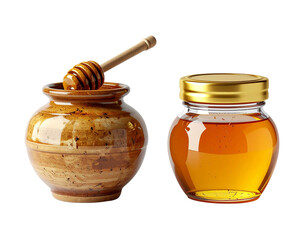Pair of Honey Pot Variations, isolated on transparent background