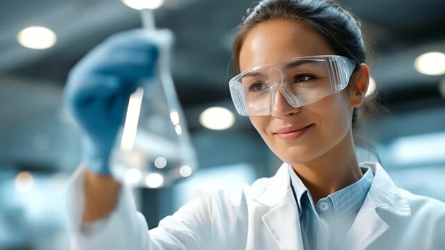 Cinematic footage of a nuclear scientist conducting clean isotope experiments, epitomizing healthcare innovation and professional scientific research.