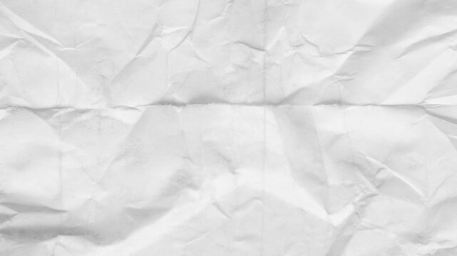 Crumpled White paper texture animated Background Loop 4K. Concept of free space for text or images - 4K stock video