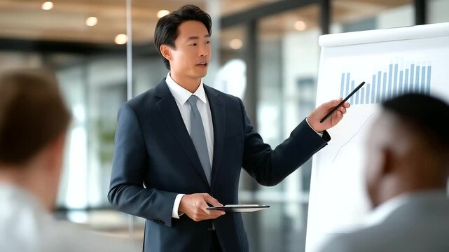 "Explore professional education and cross-border cooperation in this cinematic video of a Chinese IT specialist unveiling new digital tools to an international audience."