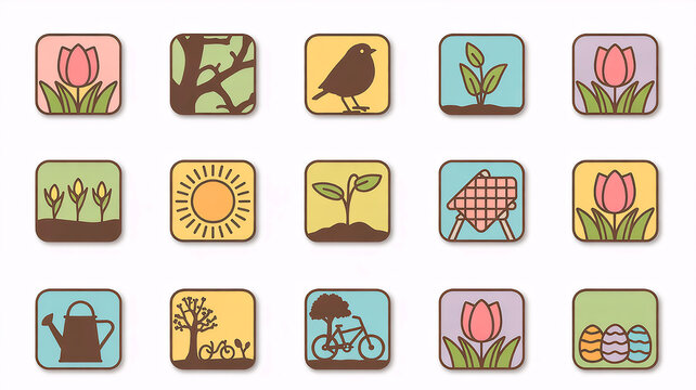 Spring Website ikons Collection: Visual Navigation Without Words