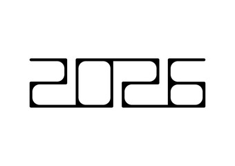 2026 Happy New Year logo text design