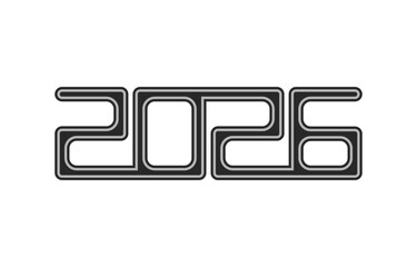 2026 Happy New Year logo text design