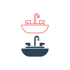 Fototapeta premium Sink vector illustration icons set