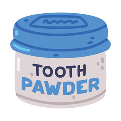 Tooth Powder as Oral Hygiene and Dental Object and Element Vector Illustration