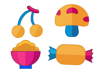 set of ice cream and sweets