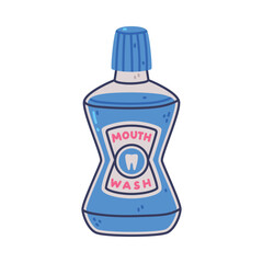Mouthwash Bottle as Oral Hygiene and Dental Object and Element Vector Illustration