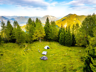 Silhouettes Dobratsch Mountain Near Villach