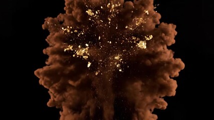 Decadent tiramisu slice on black background, layered mascarpone and espresso-soaked savoiardi, dusted with cocoa, white sugar pearls and edible gold leaf as a knife slices through - Powered by Adobe