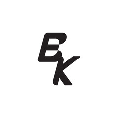 Obraz premium Initial Bold Logo Unique minimalist overlaping BK Monogram Simple Design Alphabet