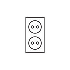Double Electrical Power Socket Outlet Outline Icon