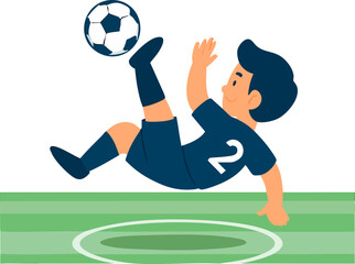 Football player's overhead kick