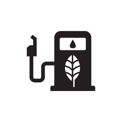 Gas Station Pump Solid Icon Biofuel Green Energy