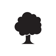 Solid Glyph Icon Classic Tree for Forest Nature