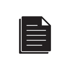 Solid Document Paper Glyph Icon for Files Notes