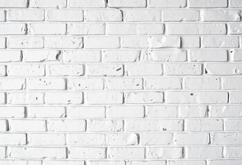 Fototapeta premium Weathered whitewashed brick wall, showing texture and subtle dirt patches, grunge, aesthetic