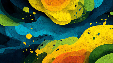abstract blue shapes green, composition blend visual yellow, background dynamic impact hues fluid creates dark colors emphasizes vibrant modern 63950773 1