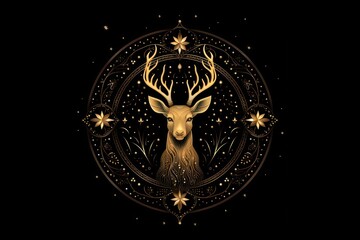 DeerConstellation-type outlines constellation pattern antler.
