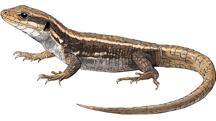 Obraz premium Detailed Lizard Drawing on White Background: Professional Vector Illustration
