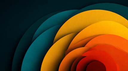 abstract layers create circular yellow, blue aesthetic orange, hues blend minimalist, dark background modern into design 30607972 1