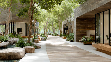 Rooftop terrace with glass railing and panoramic city view.