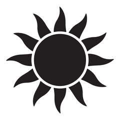 Stylized sun silhouette graphic design element isolated on white background
