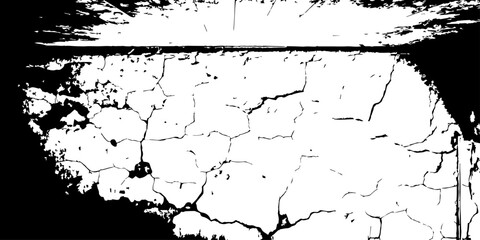 Illustrate abstract broken ground, with bold black cracks creating sharp geometric patterns across a white surface."