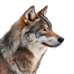Fototapeta premium Wolf isolated on white background wild animal nature predator concept
