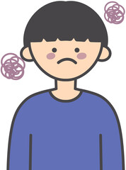Upset Sad Worried Person Illustration