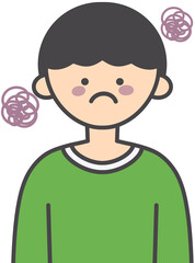 Upset Sad Worried Person Illustration
