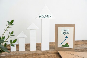 Paper Arrows Pointing Upward Representing Growth and Success