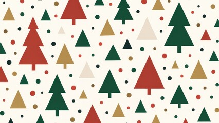 Festive geometric Christmas pattern wallpaper