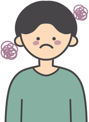 Upset Sad Worried Person Illustration