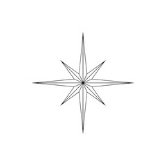 Obraz premium Geometric star illustration with pointed edges in black and white 