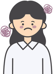 Upset Sad Worried Person Illustration