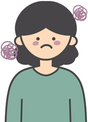Upset Sad Worried Person Illustration