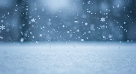 Serene winter scene featuring gently falling snowflakes creating a peaceful atmosphere in nature