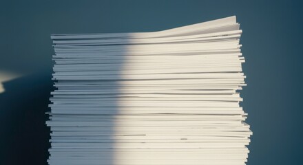 Stack of white paper with shadow creates an abstract background image for various applications