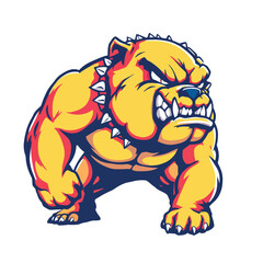 Vsai angry bulldog mascot character showing strength and aggression