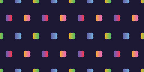 Colorful gradient flower seamless pattern
